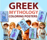 Greek Mythology Coloring Posters - Gods & Heroes Coloring 