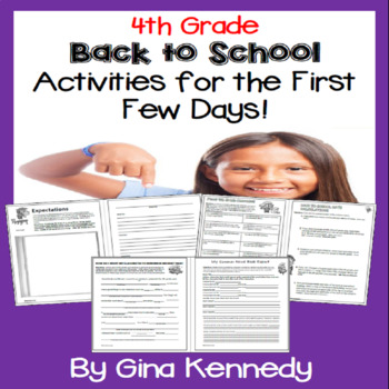 Preview of 4th Grade Back to School Activities
