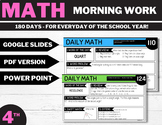 4TH GRADE MATH DAILY REVIEW MORNING WORK | WARM-UP | CLASS
