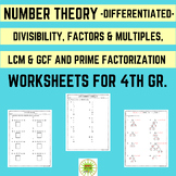 NUMBER THEORY- LCM/GCF/PRIME/COMPOSITE/DIV./FACTOR/DIFFERE
