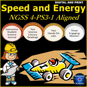 Preview of 4TH Grade Science: NGSS 4-PS3-1 Speed and Energy for Google and Print