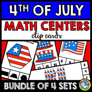 Preview of MEMORIAL DAY ACTIVITY KINDERGARTEN MATH CENTERS CLIP CARDS COUNT 2D SHAPES