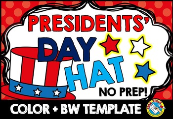 Preview of MEMORIAL DAY CRAFT HAT TEMPLATE PATRIOTIC CROWN ACTIVITY KINDERGARTEN PREK