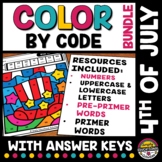 4TH OF JULY COLOR BY SIGHT WORD WORKSHEETS KINDERGARTEN COLORING PAGE ...