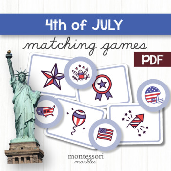 4TH OF JULY Matching & Memory Games for Preschoolers by ...