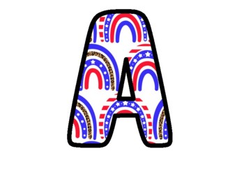 Preview of 4Th Of July Bulletin Board Letters, Alphabet Posters,  Classroom Décor #23H