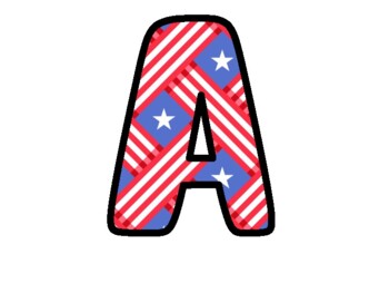 Preview of 4Th Of July Bulletin Board Letters, Alphabet Posters,  Classroom Décor #26H