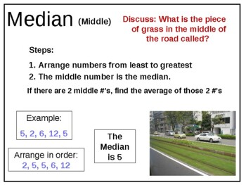Preview of 4th 5th 6th Grade Math Mean Median Mode Range MMMR Data Gr 4 5 6 Whole Numbers