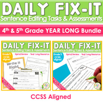 Preview of 4th & 5th Daily Grammar Practice Sentence Editing | Morning Work | Spiral Review