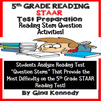 Preview of 5th Grade STAAR Reading Stems Test-Prep, Review Passages