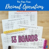 4th/5th Grade Decimal Operations Tic-Tac-Toe: Printable Math Game