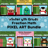 4th & 5th Grade Fractions Math Winter Squishmallow Pixel A