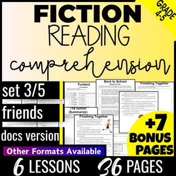 Preview of 4th 5th Grade Friends Fiction Reading Comprehension Passages and Questions