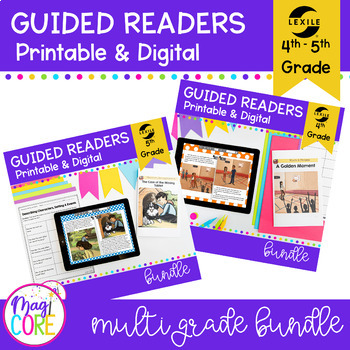 Preview of 4th & 5th Grade Guided Reading Small Group Bundle - Readers Lessons Worksheets