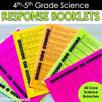 Preview of 4th-5th Grade Science Interactive Notebook Responses Bundle