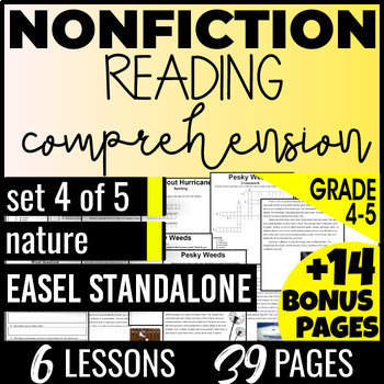 Preview of 4th-5th Grade Nature Nonfiction Reading Passages and Questions Easel Activity