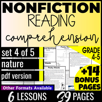 Preview of Nature Nonfiction Reading Comprehension Passages and Questions 4th 5th Grade