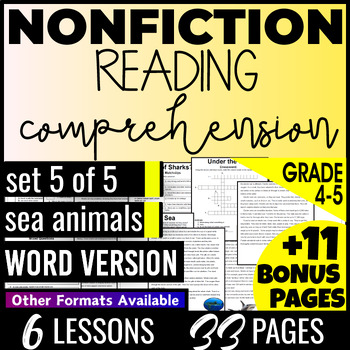 Preview of 4th-5th Grade Nonfiction Reading Comprehension Passages Bundle (Word Documents)