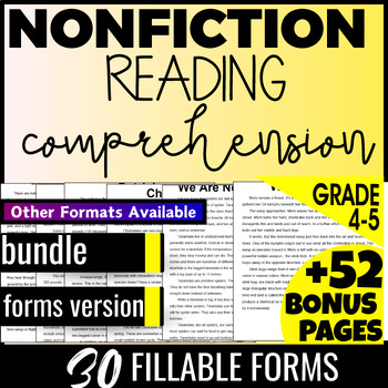 Preview of Nonfiction Reading Comprehension Passages and Questions Bundle 4th and 5th Grade