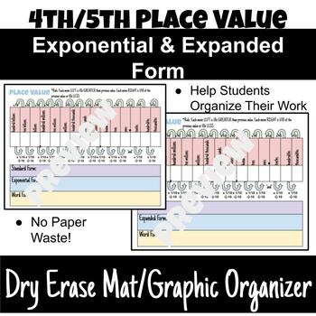Preview of 4th/5th Grade Place Value Mat - Expanded, Word, and Exponential Form