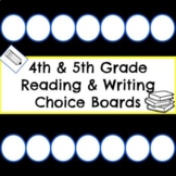 4th/5th Grade Reading & Writing Choice Board (Editable)