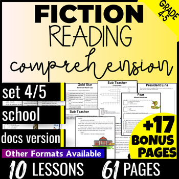 Preview of 4th 5th Grade School Fiction Reading Comprehension Passages and Questions