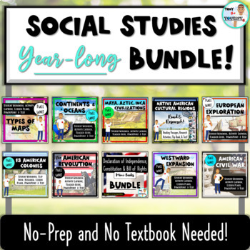 Preview of 4th / 5th Grade Social Studies: Full-Year Curriculum BUNDLE.  No-Prep!