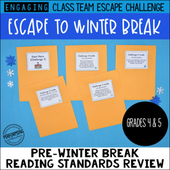 Preview of 4th & 5th Grade Winter Escape Room | Winter Break Reading Review