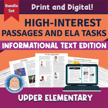 Preview of 4th-5th Grade Reading Passages & Comprehension Tasks | Informational Text