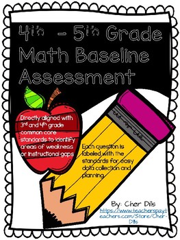 Preview of 4th- 5th grade Math Baseline Assessment