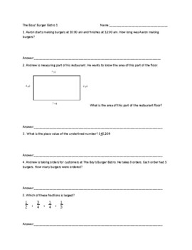 Preview of 4th CC Math Warm Up/Review