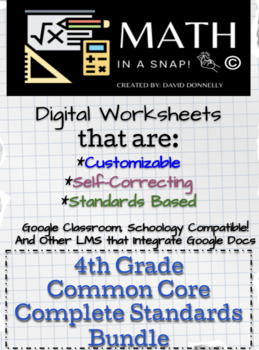 Preview of 4th - Common Core Standards Bundle - Editable, Interactive & Instant Feedback