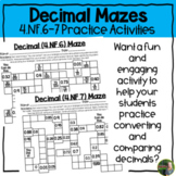 4th Differentiated Decimal Mazes Game | Printable & Digital