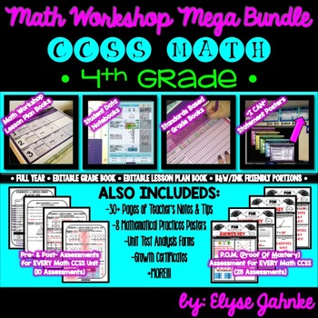 Preview of 4th GRADE COMMON CORE MATH MEGA BUNDLE {Standards-Based Grading & Assessments}