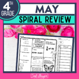 MAY Spiral Review Worksheets Spring Math Activities 4th Gr