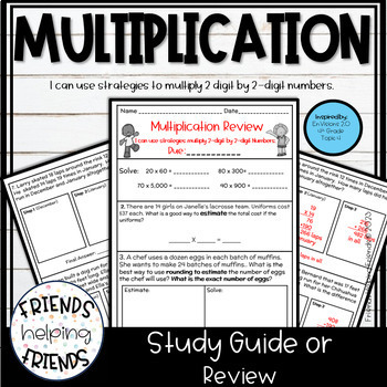 4th Grade EnVision Math Topic 4 Review and Answer Key 2-Digit ...