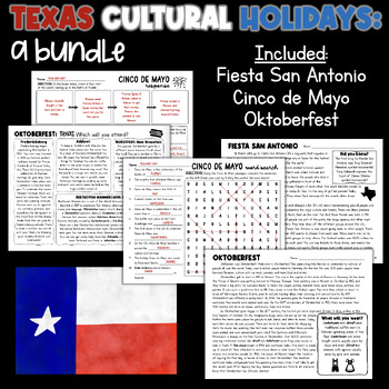 Preview of 4th Gr. Texas Cultural Holidays: Cinco de Mayo, Fiesta San Antonio & Oktoberfest