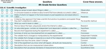 Preview of 4th Grade 2018 Science SOL Review Questions