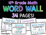 4th Grade 4 - Math Word Wall - 34 Pages