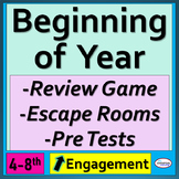 4th - 8th Grade Math Pre Assessment Pre Test | Review Game