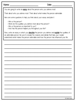 4th Grade ACT Aspire Writing Test Prep - Let's Get Writing! by Kaitlin