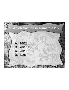 Preview of 4th Grade ActivInspire 5 question assessment 4.NF.C.6/4.NF.6 Fractions/Decimals