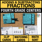 4th Grade Add & Subtract Fractions Math Centers - 4th Grad