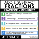 4th Grade Add and Subtract Fractions Guided Math Curriculum