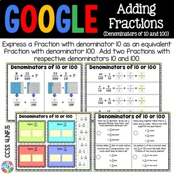 4th Grade Adding Fractions Denominators 10 100 4 Nf 5 Google Classroom Math