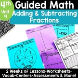 4th Grade Adding and Subtracting Fractions Games Worksheet