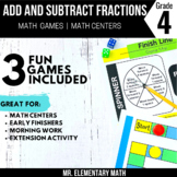 4th Grade Adding and Subtracting Fractions Games and Centers
