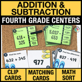 4th Grade Addition & Subtraction Math Centers - 4th Grade 