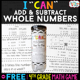 4th Grade Addition & Subtraction with Whole Numbers | I CA