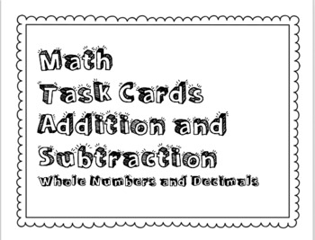 Preview of 4th Grade Addition and Subtraction Task Cards